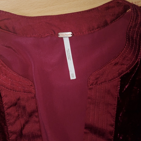 Free People Long Sleeve Velvet Mini Dress - Picture 5 of 8